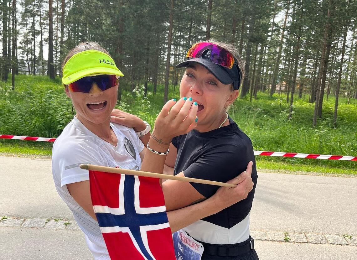 Ida Tidemand Slorafoss og Annette Velde Sande har markert seg på flere ultraløpsdistanser i 2023. (Arrangørfoto 24-timers i Hell)