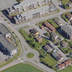 Flyfoto av Melhus sentrum