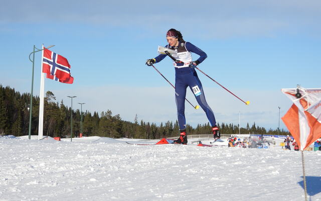 Anna Ulvensøen fra Nydalens SK på vei til en ny triumf, denne gangen på NM langdistanse på Lygna. (Foto: Stein Arne Negård)