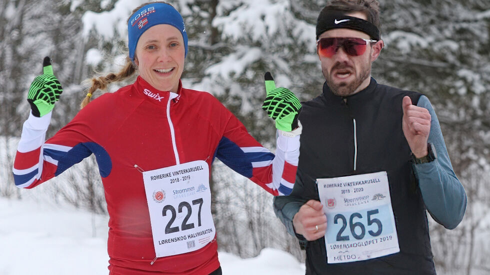 Tone Fløttum og Torbjørn Grønningen vant det syvende løpet i Vinterkarusellen på Romerike.