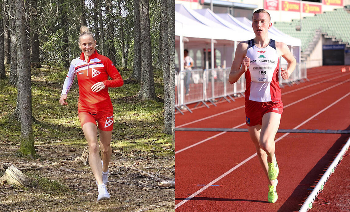 Kristin Waaktaar Opland har rekorden i klasse K40-44, mens Magnus Øyen har den i klasse M14-15. (Foto: privat / Tom Arild Hansen)