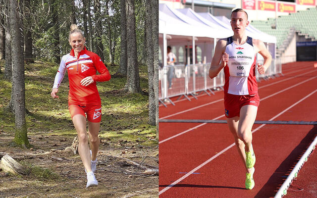 Kristin Waaktaar Opland har rekorden i klasse K40-44, mens Magnus Øyen har den i klasse M14-15. (Foto: privat / Tom Arild Hansen)