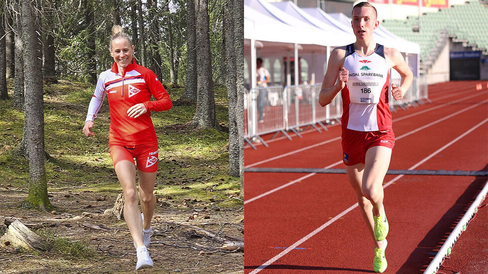 Kristin Waaktaar Opland har rekorden i klasse K40-44, mens Magnus Øyen har den i klasse M14-15. (Foto: privat / Tom Arild Hansen)