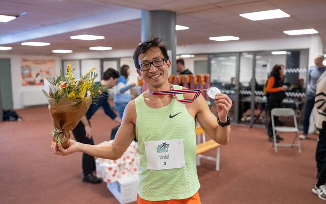 Håkon Urdal ble historiens første vinner av Bislett Indoor Marathon. (Foto: Samuel Hafsahl)