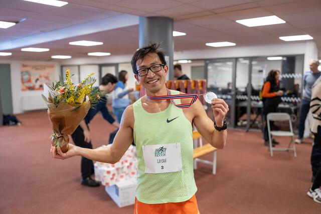 Håkon Urdal ble historiens første vinner av Bislett Indoor Marathon. (Foto: Samuel Hafsahl)