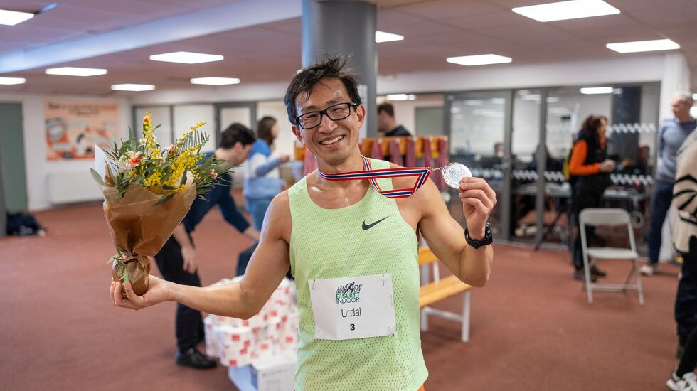 Håkon Urdal ble historiens første vinner av Bislett Indoor Marathon. (Foto: Samuel Hafsahl)