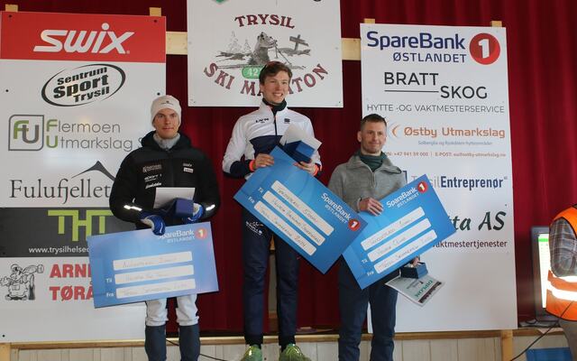 De tre raskeste i Trysil Skimaraton (fra venstre): Henrik Vik Tolo, Henrik Haugland Syverinsen og Henrik Olimb. (Foto: Rolf Bakken)