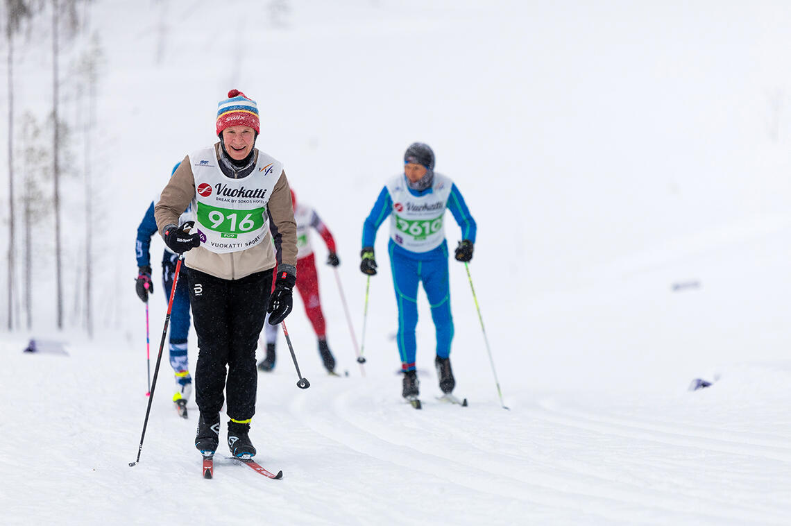 Kristina Landsverk kunne gelde seg over bronse i klasse 70-74 år på 15 km klassisk. (Foto: Roosa Riikola, Vuokatti Sport)