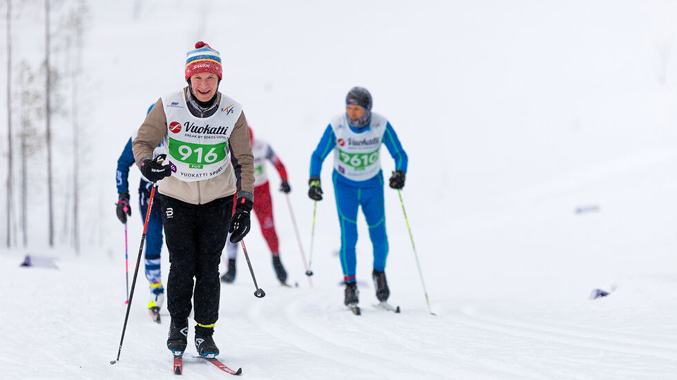 Kristina Landsverk kunne gelde seg over bronse i klasse 70-74 år på 15 km klassisk. (Foto: Roosa Riikola, Vuokatti Sport)