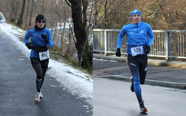 Ingrid Lid og Håvard Berland vant maratondistansen i Februar Maraton i Bergen. (Alle foto: arrangøren)