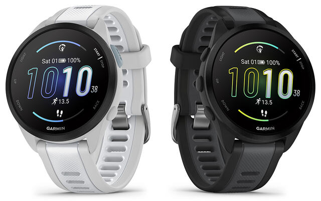 Forerunner 165-serien som skal ha krystallklar AMOLED-skjerm og være en brukervennlig GPS-smartklokke for løping. (Alle foto: Garmin)