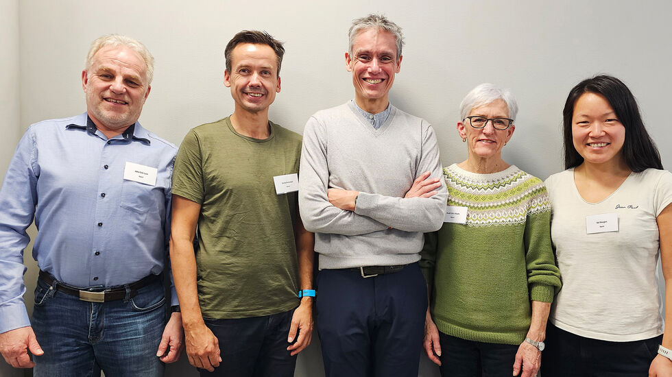 De fremmøtte fra det nye styret i Kondis. Fra venstre: John Erik Lein, Jonny Andersen, Tim Bennett, Bodil Brå Alsvik og Sol Haugen. (Foto: Bjørn Johannessen)