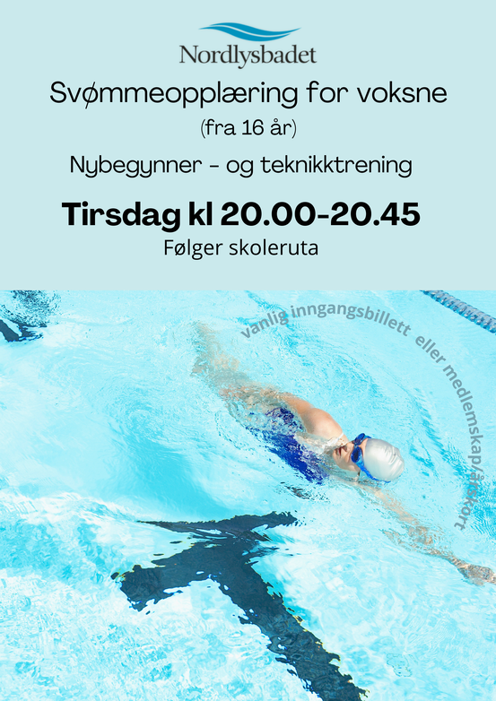 Plakat om svømmeopplæring for voksne