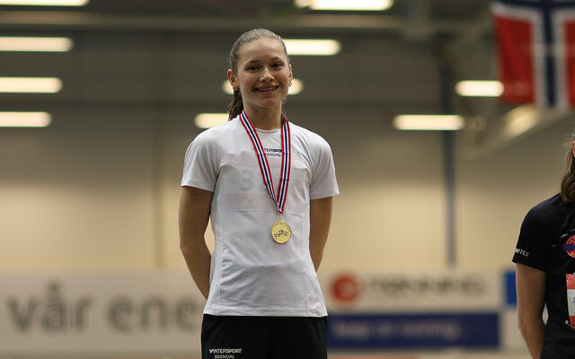 Marte Hovland vant både det felles heatet for alle jenteklassene fra 17 til 22 år, og sin egen klasse U20. (Foto: Dag Egil Eliassen)