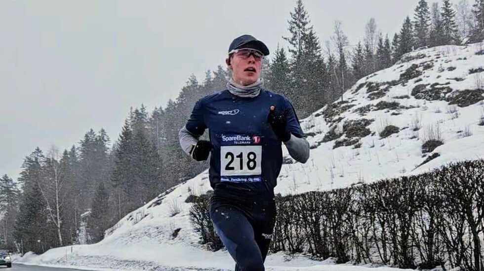 Vebjørn Hovdejord satte løyperekord i landeveisløp i Lunde. (Foto: Iver Fjelldalselv)