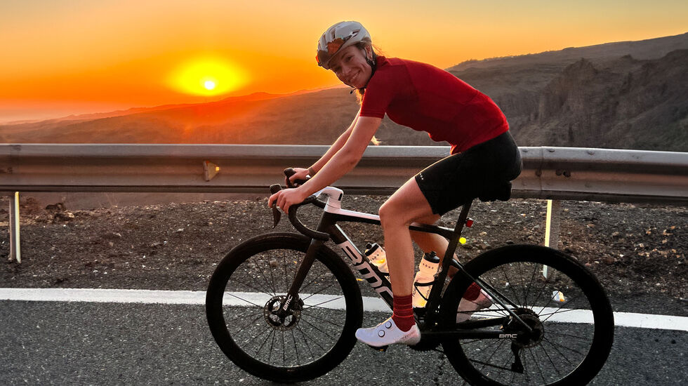 Emilie Klev Bergheim nyter fine treningsdager på Gran Canaria denne våren. (Foto: Privat)