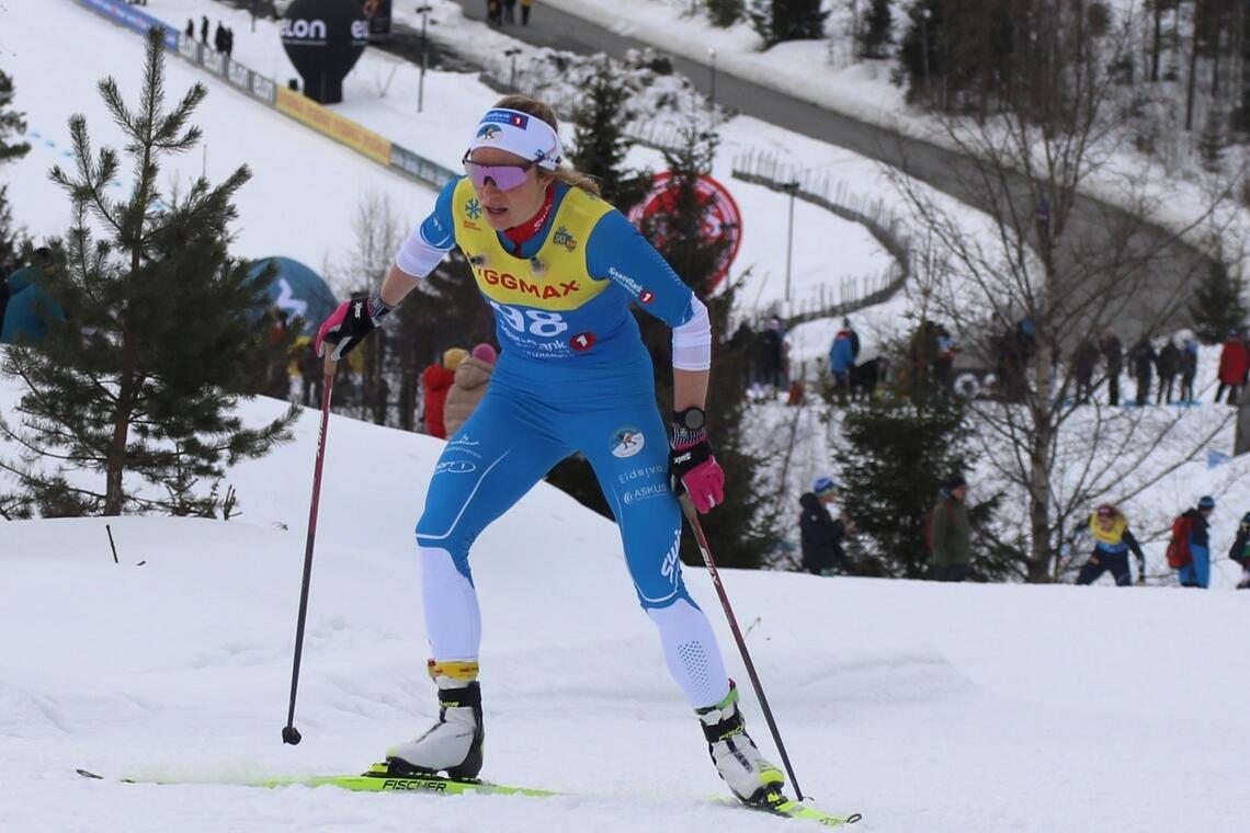 Magni Smedås da hun skøytet inn til NM-sølv på 30 km på Lillehammer fem dager før Egebergrennet. (Foto: Rolf Bakken)