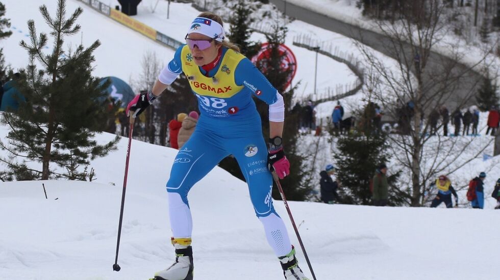 Magni Smedås da hun skøytet inn til NM-sølv på 30 km på Lillehammer fem dager før Egebergrennet. (Foto: Rolf Bakken)