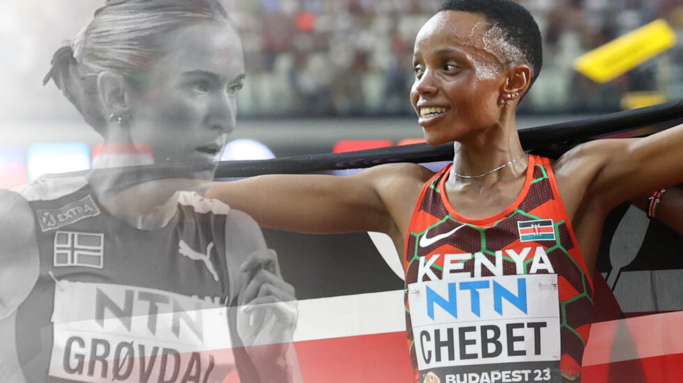 Beatrice Chebet ble verdensmester i terrengløp. Karoline Bjerkeli Grøvdal ble nummer 14. (Foto; Arne Dag Myking)