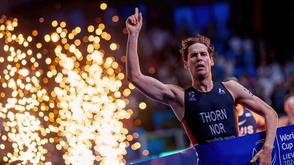 Vetle Thorn tok sin første verdenscupseier i World Cup. (Foto: World Triathlon)