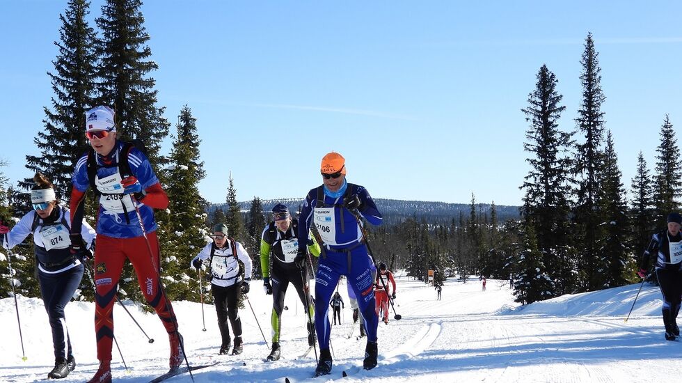 Det sies at Birken starter ved Kvarstad, og undertegnede var ved godt mot i den tøffe stigningen i årets renn. (Foto: Stein Arne Negård)