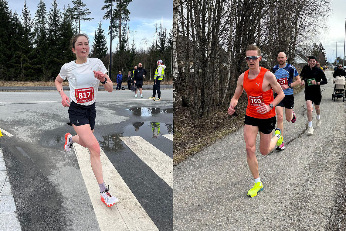 Sophia Engel og Simon Haldorsen vant halvmaratondistansen på åpningsløpet av Norgestesten. (Alle foto: #norgestesten)