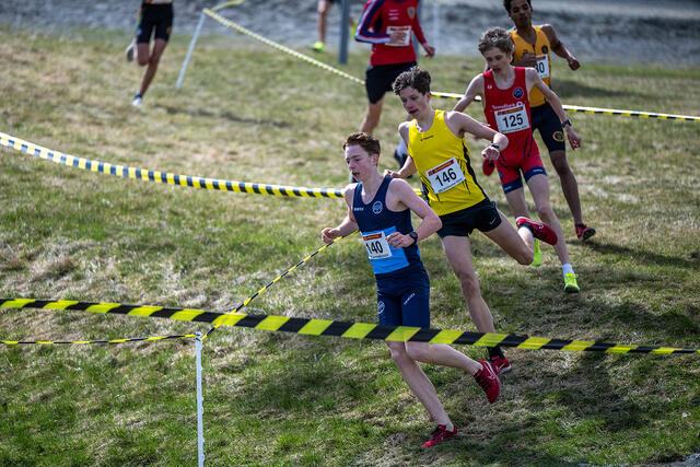 De tre beste i tet. Axel Wold Møller (140), Aron Mathisen Askim (146) og Martin Tjelle (125). (Foto: Samuel Hafsahl)
