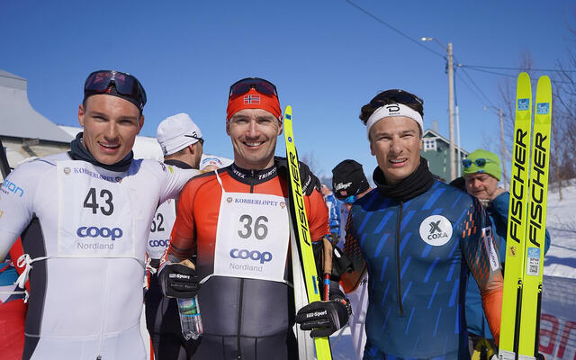 Andreas Nygaard (36) tok seieren foran Max Novak (104) og Vebjørn Moen (43). (Foto: Kobberløpet)
