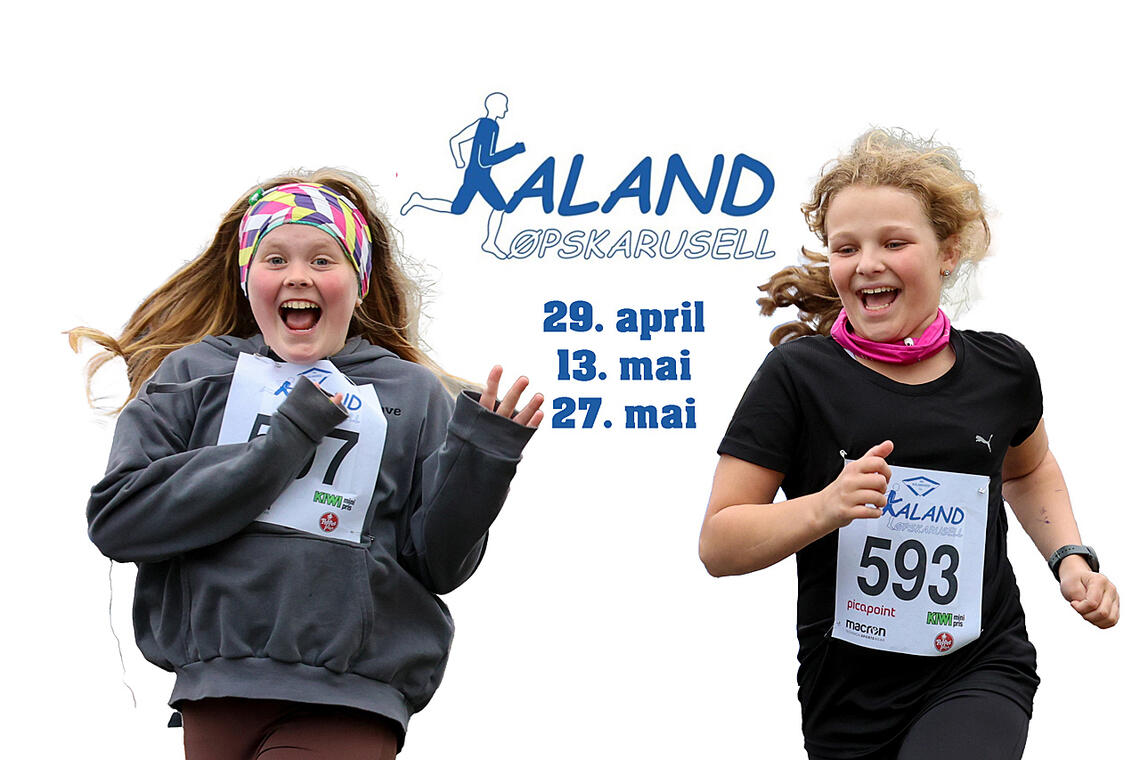 Det blir både barneløp og 3, 5 og 10 km i Kaland Løpskarusell. (Foto/montasje: Arne Dag Myking)