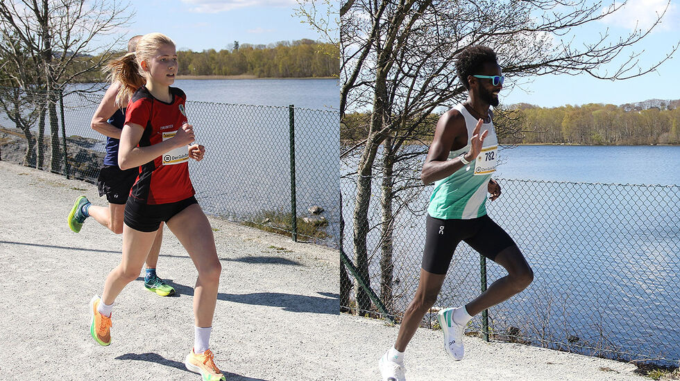 Mia Austevik Bø og Zerei Kbrom Mezngi sørga for seier til arrangørklubben Skjalg i både kvinne- og herreklassen i Siddisløpet. (Foto: Runar Gilberg)
