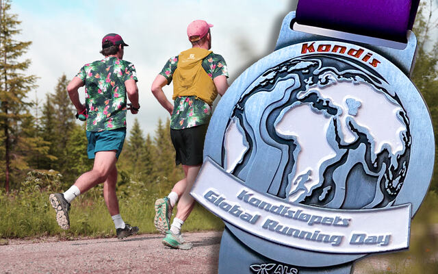 Slik ser medaljen ut i Kondisløpets Global Running Day. (Fotomontasje: Tom-Arild Hansen)