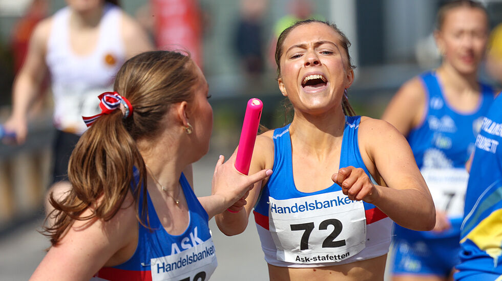 Leah Indrebø fra Ask har god kontroll på konkurrentene i juniorklassen, men laget hennes kjemper også mot seniorlagene. (Alle foto: Arne Dag Myking)