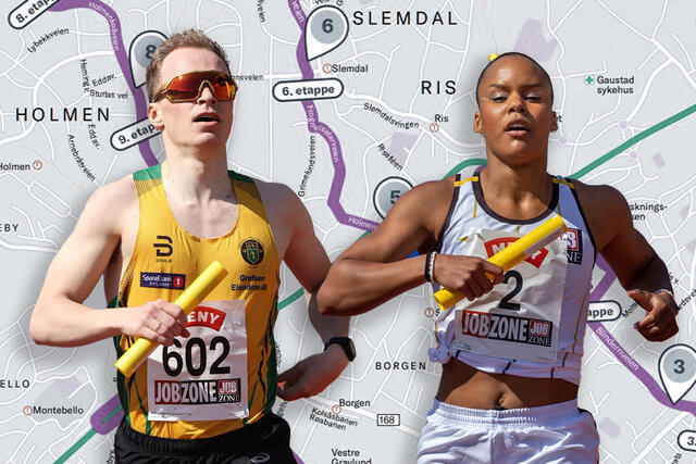 Markus Einan på siste etappe for Ull/Kisa og Kaitesi Ertzgaard for IK Tjalve i 2023. (Foto: Samuel Hafsahl / Montasje: Tom-Arild Hansen)