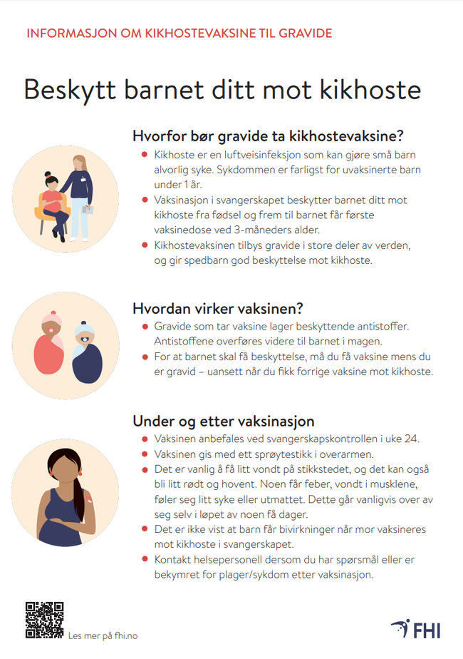 Informasjon om kikhostevaksine til gravide