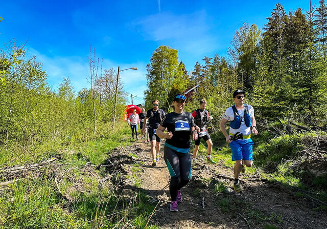 Løypa bestod stort sett av smale tekniske stier og litt traktorveier. (Foto: Camilla Wulff Bergland)