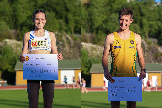 Marte Hovland fra Vik IL og Kristian Bråthen Børve fra Ull/Kisa