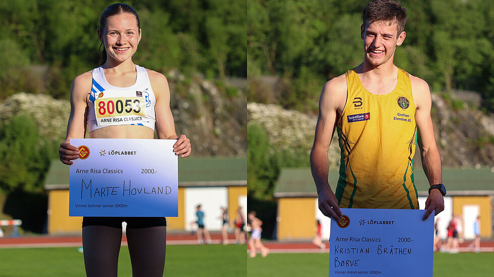 Marte Hovland fra Vik IL og Kristian Bråthen Børve fra Ull/Kisa