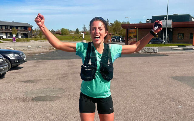 Miriam Myhren Bouchleh har sprengt sine egne grenser. 250 kilometer løpt på 30 timer. (Foto: Andreas Lunde Grindstein)