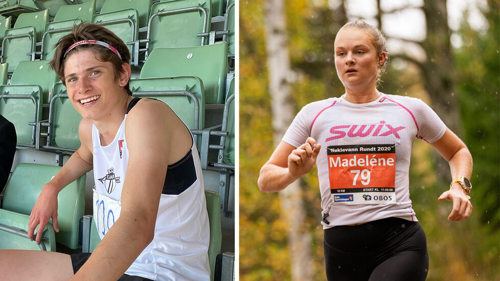 Karl Oraug Rygh og Madelène Wanvik Holum kunne glede seg over seier og gode 1500 m-tider. (Foto: privat / Sylvain Cavatz)