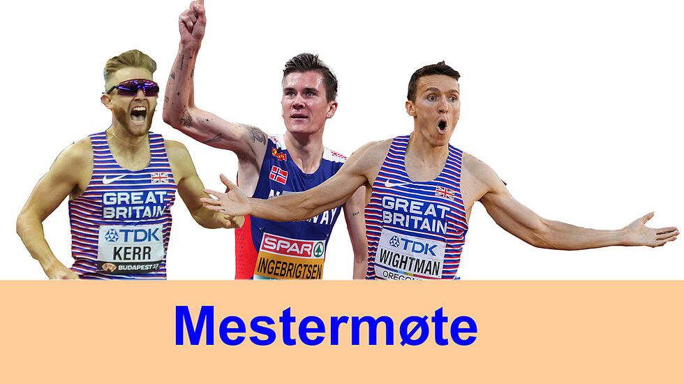 Josh Kerr ble verdensmester på 1500 meter i 2023, Jake Wightman tok samme tittel i 2022. Begge gangene var de så vidt foran Jakob Ingebrigtsen. (Foto: Arne Dag Myking/Wikipedia/Erik van Leeuwen)