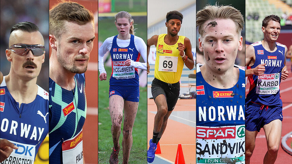 Blant norske eliteutøvere som konkurrerte i utlandet i helga fant vi Henrik og Filip Ingebrigtsen, Malin Hoelsveen, Abullahi Dahir Rabi, Fredrik Sandvik og Tom Erling Kårbø. (Foto: Arne Dag Myking + Samuel Hafsahl)