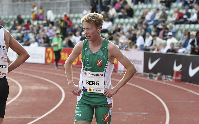 Det ble et nytt godt løp på 1500 meter av Håkon Moe Berg under forøvelsene til Bislett Games. (Foto: Bjørn Johannessen)