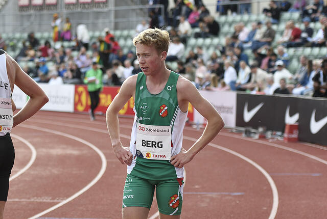 Det ble et nytt godt løp på 1500 meter av Håkon Moe Berg under forøvelsene til Bislett Games. (Foto: Bjørn Johannessen)