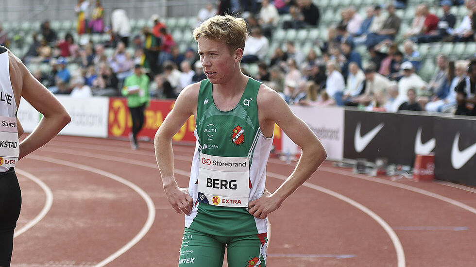 Det ble et nytt godt løp på 1500 meter av Håkon Moe Berg under forøvelsene til Bislett Games. (Foto: Bjørn Johannessen)