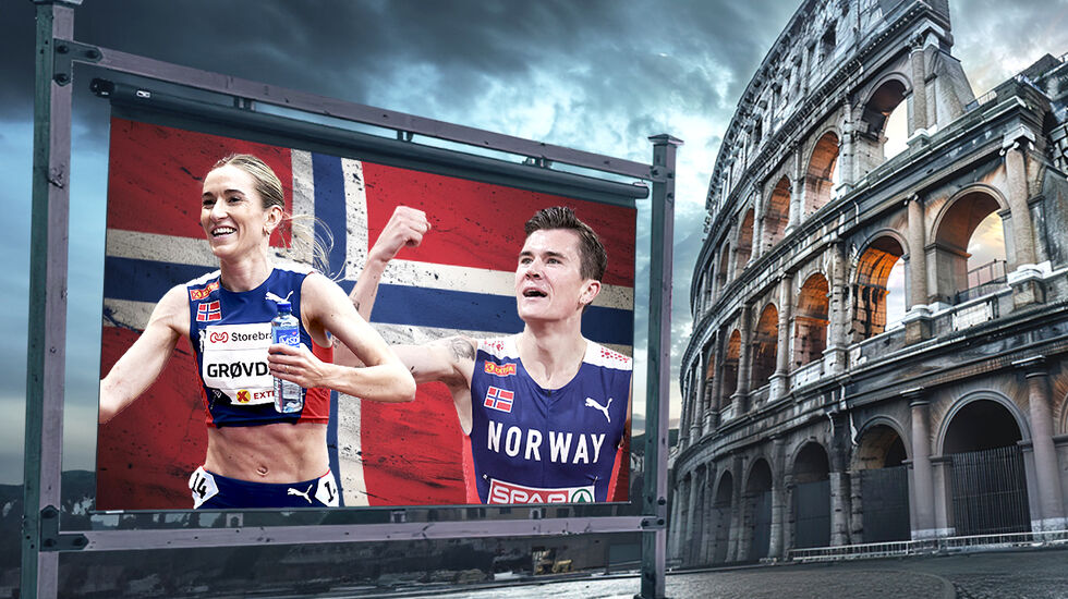 Karoline Bjerkeli Grøvdal og Jakob Ingebrigtsen