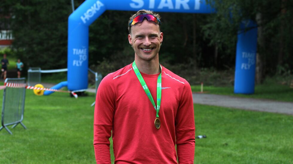Jørgen Hågensen som bestemte seg for debutere i løpssammenheng to dager før H3 Hamar Løpsfestival vant 50 km med klar margin. (Foto: Rolf Bakken)