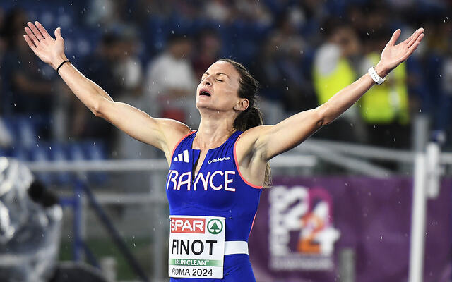 Alice Finot fra Frankrike er nå europamester på 3000 meter hinder. (Alle foto: Bjørn Johannessen)