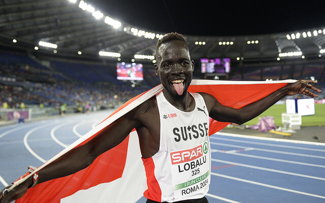 Dominic Lokinyomo Lobalu kommer opprinnelig fra Sudan, men representerer nå Sveits. (Alle foto: Bjørn Johannessen)
