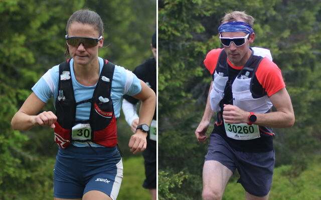 Ragnhild Haukåen og Magnus Bleken tok førsteplassene i årets Birken fjellmaraton. (Foto: Rolf Bakken)