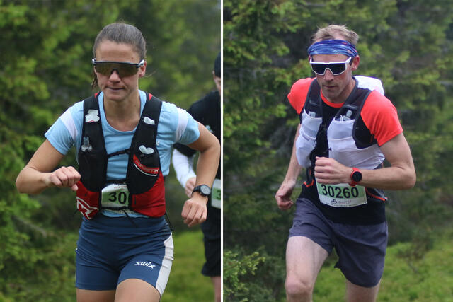 Ragnhild Haukåen og Magnus Bleken tok førsteplassene i årets Birken fjellmaraton. (Foto: Rolf Bakken)